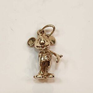 14K Solid Yellow Gold 3D Mickey Mouse Charm